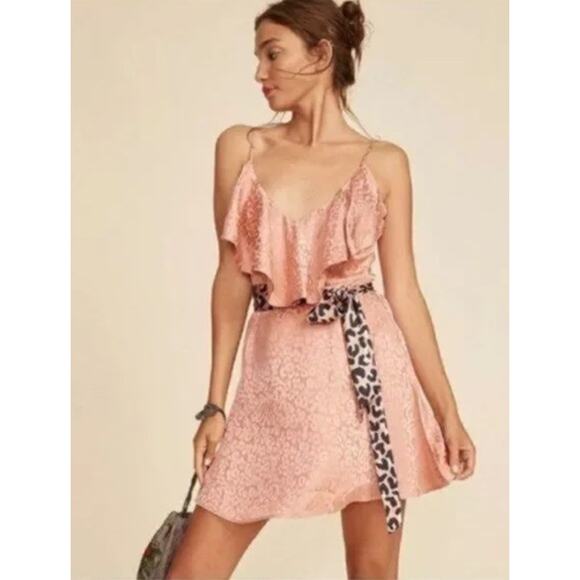 LPA LEOPARD PRNT MINI DRESS IN PINK SIZE MEDIUM - Picture 1 of 4